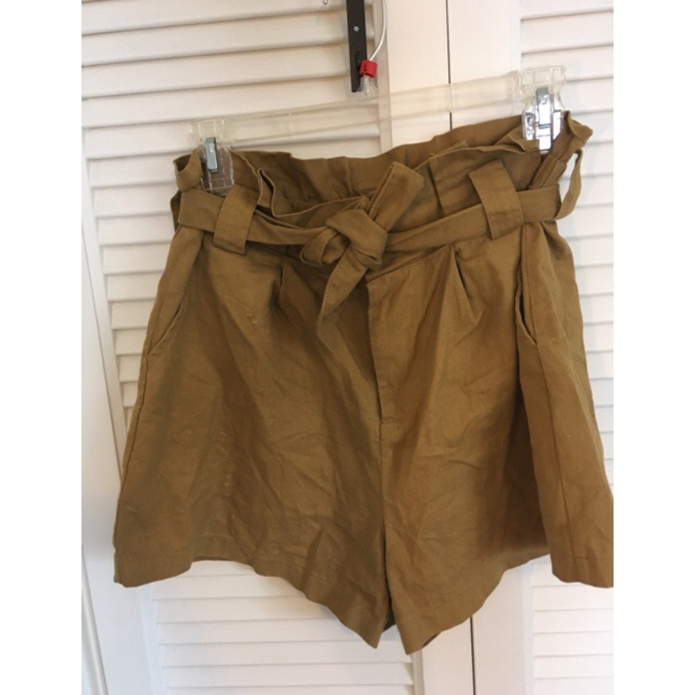Tan paperbag shorts